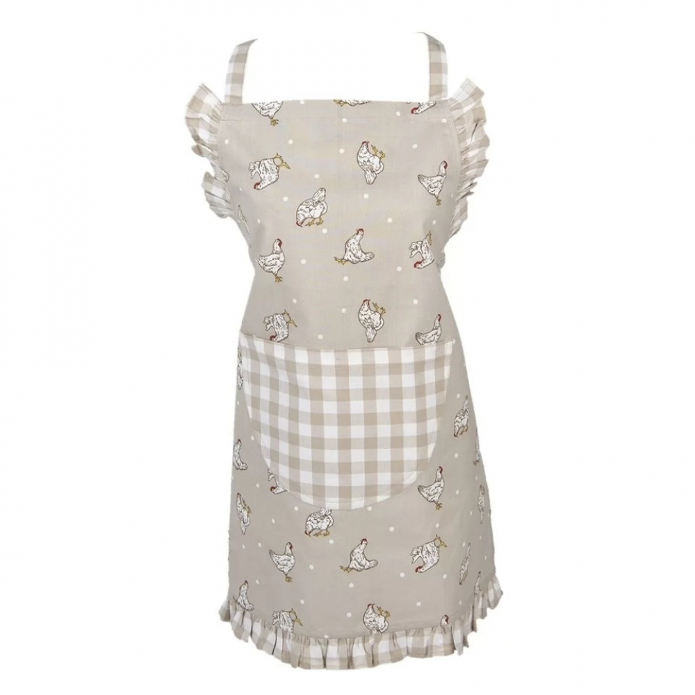 Kinder-Küchenschürze "Hühner"  - aus Baumwolle von Clayre & Eef